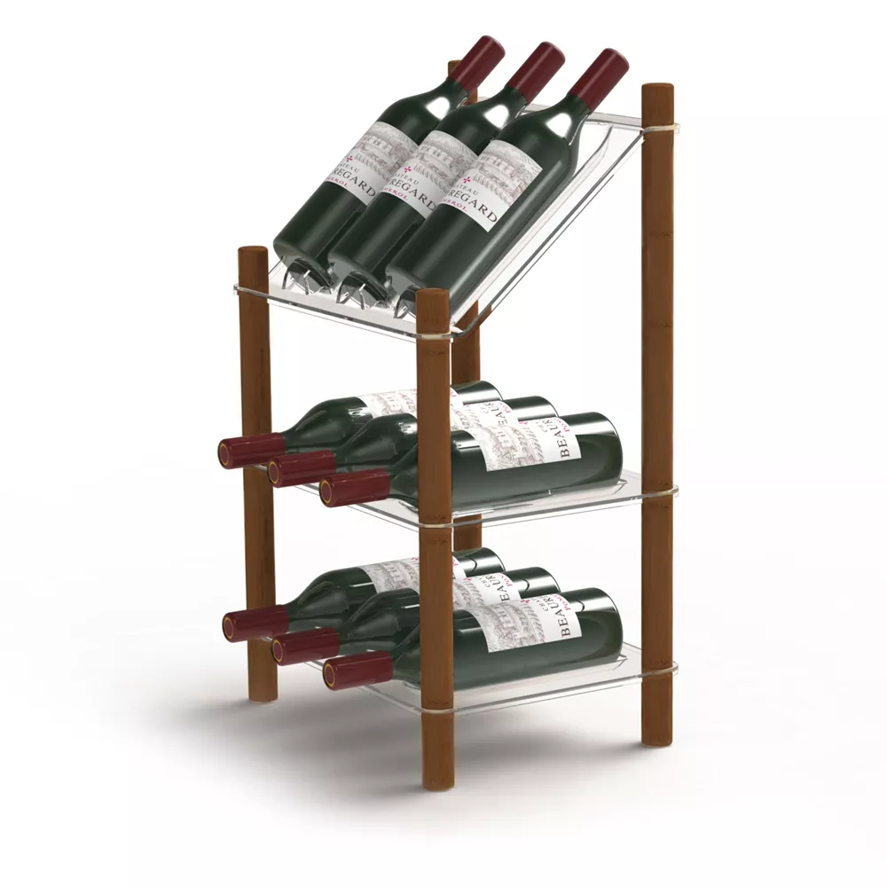 Beautiful solid wood 9 outlet Bottle Wine Rack DisplaynnCapacity: 9 bottles (750 ml)nnU