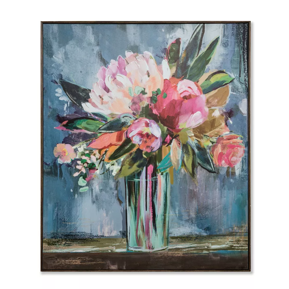 36 x 30 floral shops still life framed wall canvas