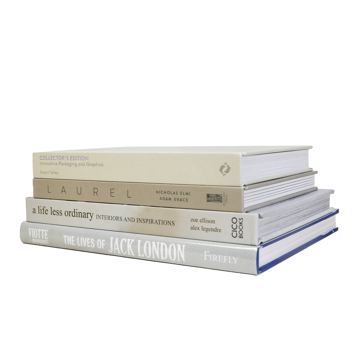 Decorative Books - Smokey Neutrals Coffee Table Stack - 4 Grey Books
