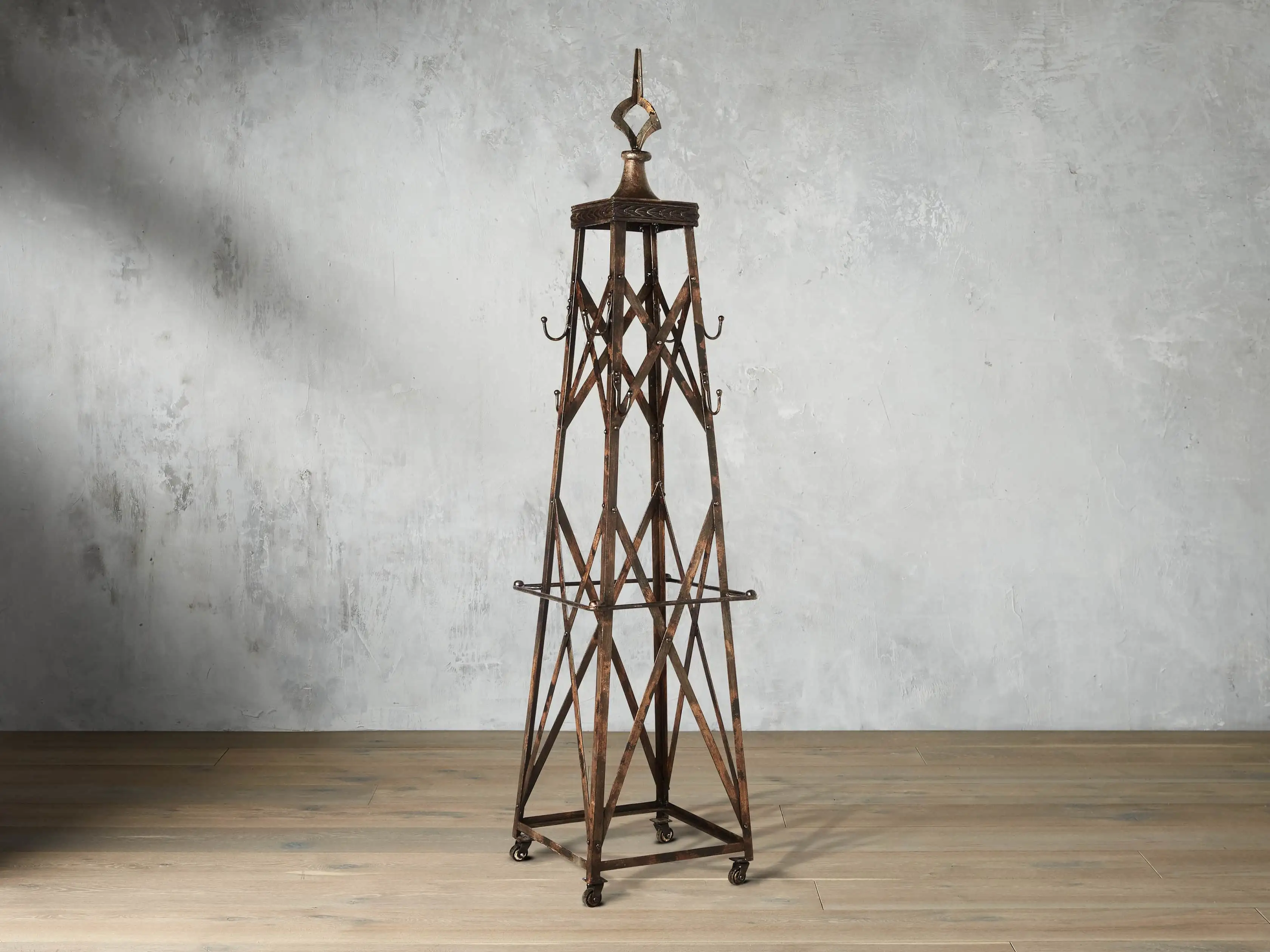 Antique Iron Tower Coat Rack by Arhaus · Onton