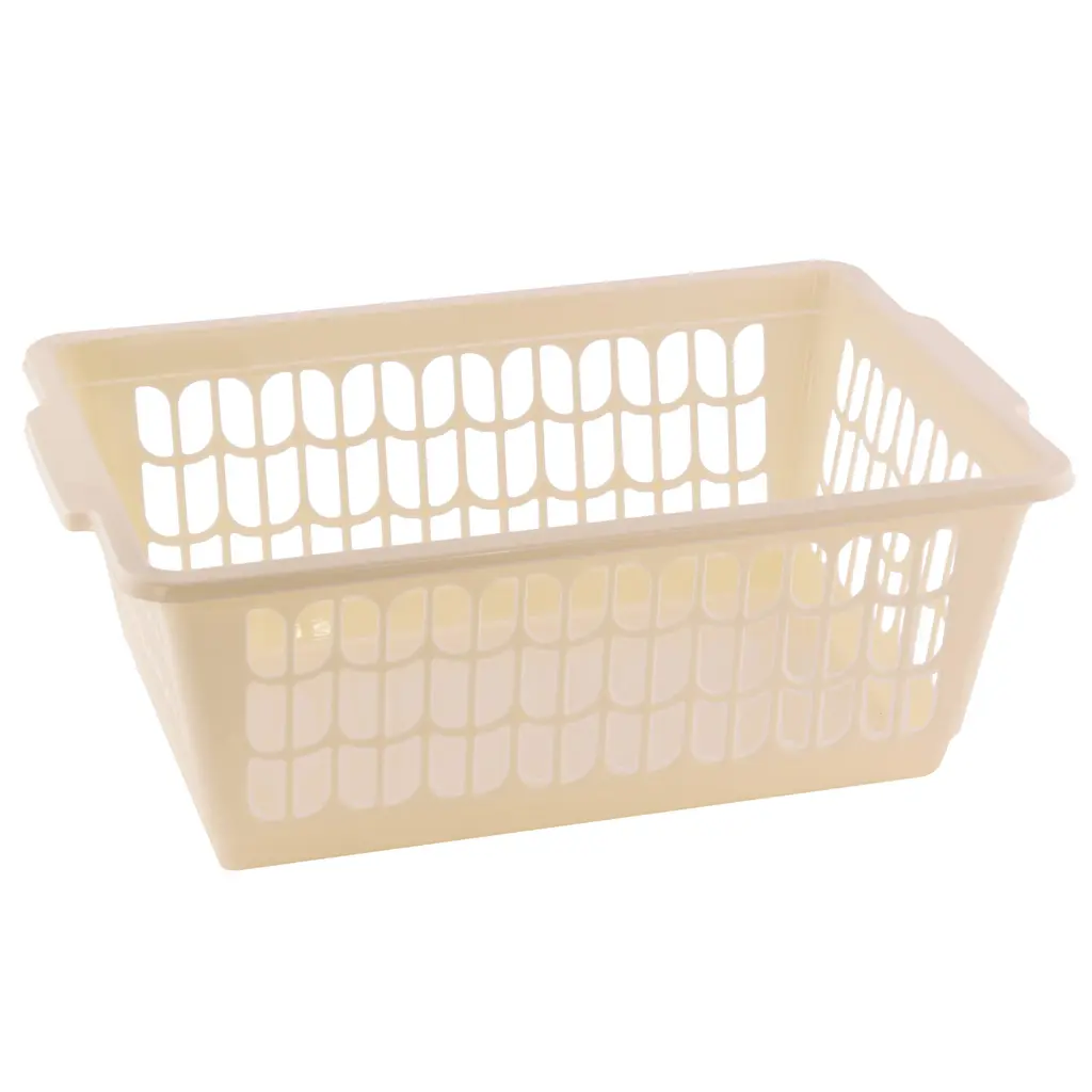 Small Plastic Storage Basket For Organizing Kitchen Pantry, Countertop - Beige