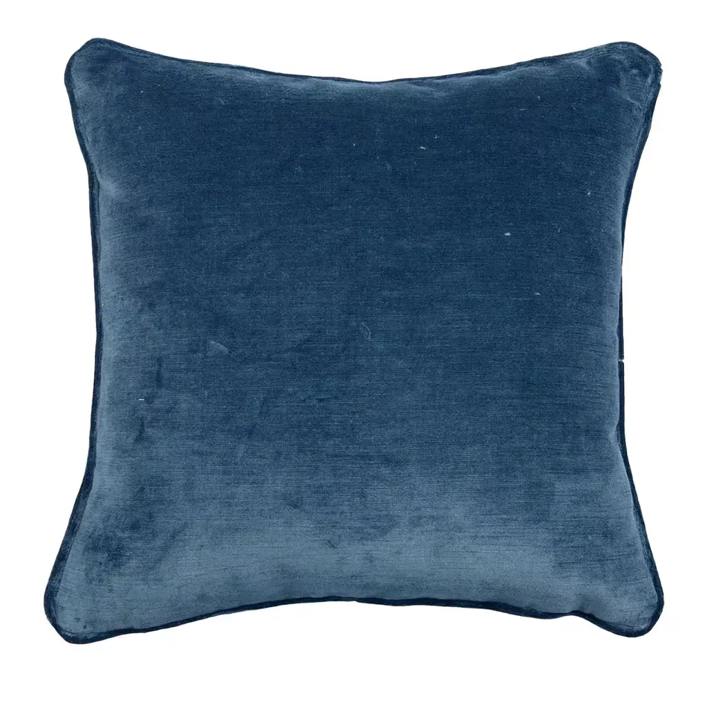 Blue Linen Velvet Carrè Cushion