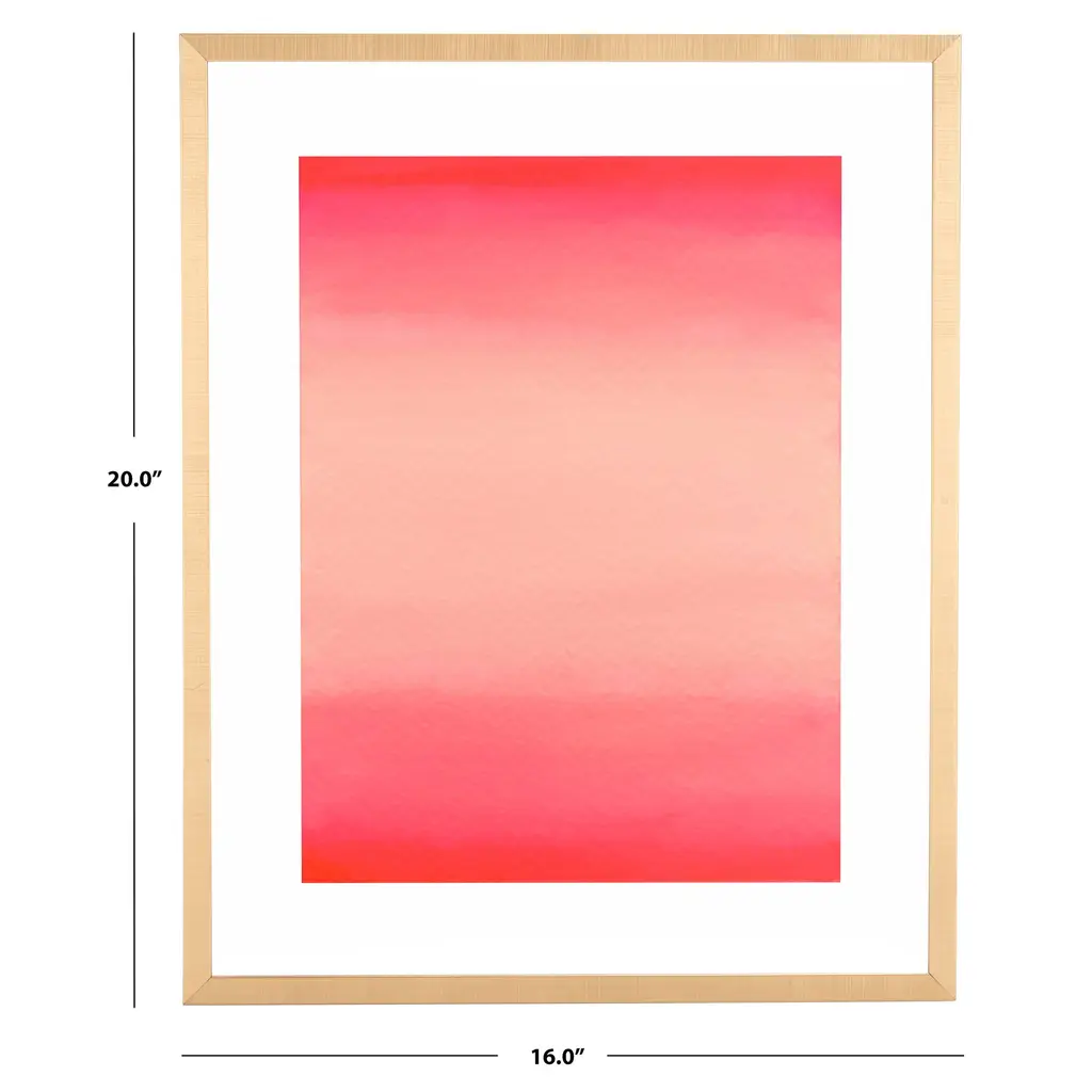 Safavieh Legally Pink 16 X 20-Inch Framed Wall Art - Bronze