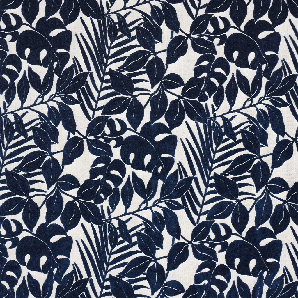Schumacher Miramar Indoor/outdoor Velvet Fabric In Navy