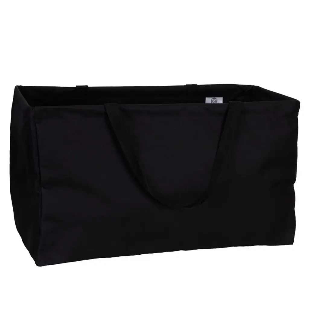 Krush Canvas Utility Tote, Reusable Grocery Shopping Bag, Laundry Carry Bag, Black