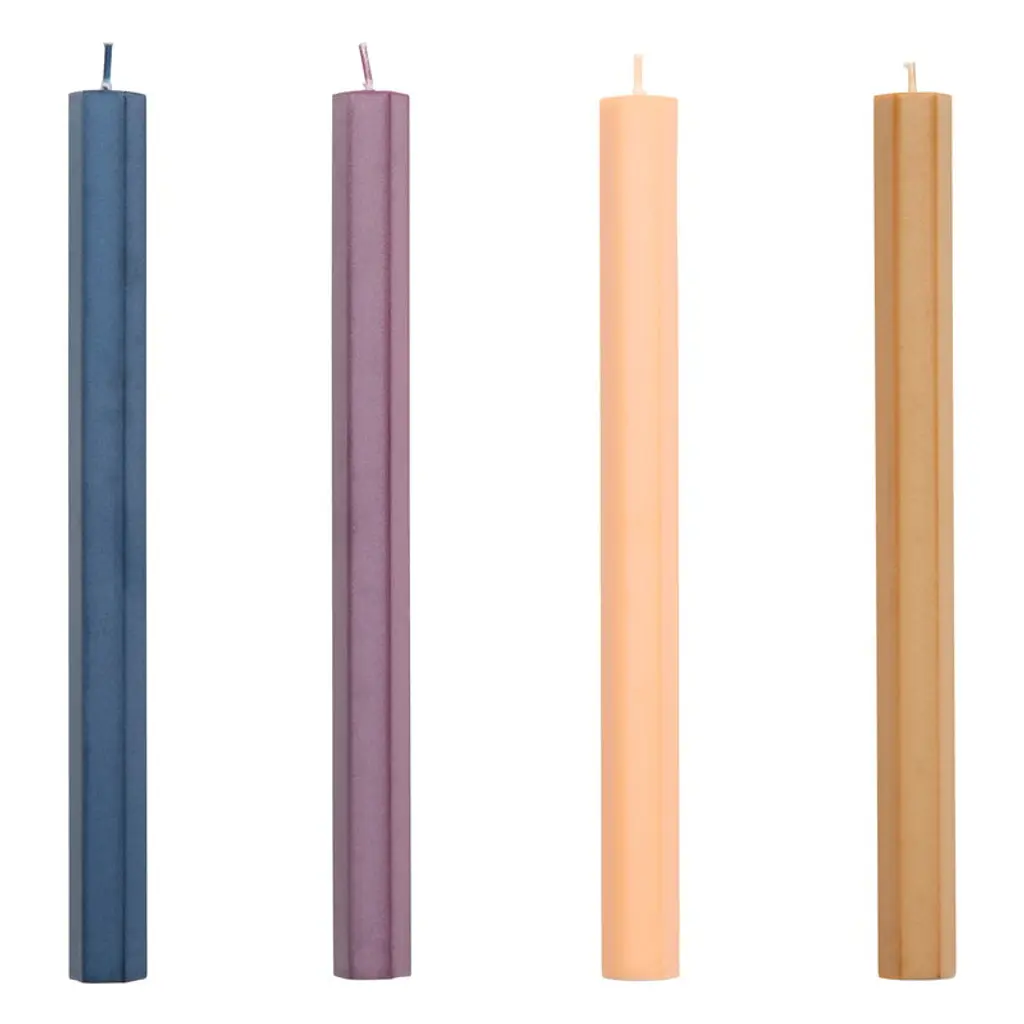 Hexagon Candle, 4 Pcs, Dark