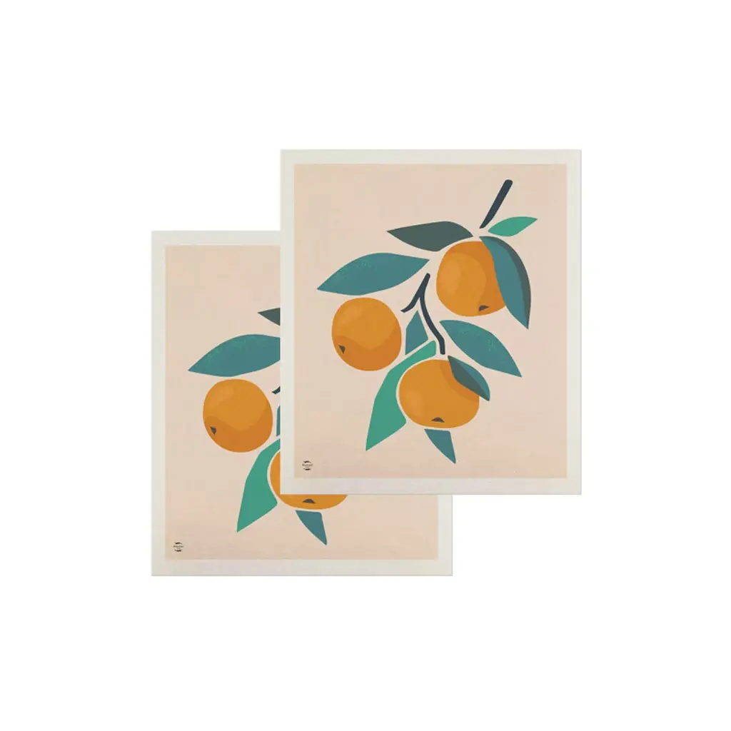 Briarwood Lane Oranges Swedish Dishcloth (2-pack)