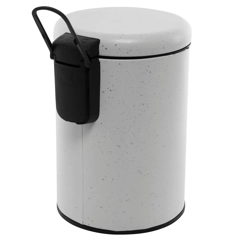Elle Décor 2 Pack Speckled Design 3 Liter Step Bin With Lid Trash Can - White - 8.7"x 6.7"x 9.8"