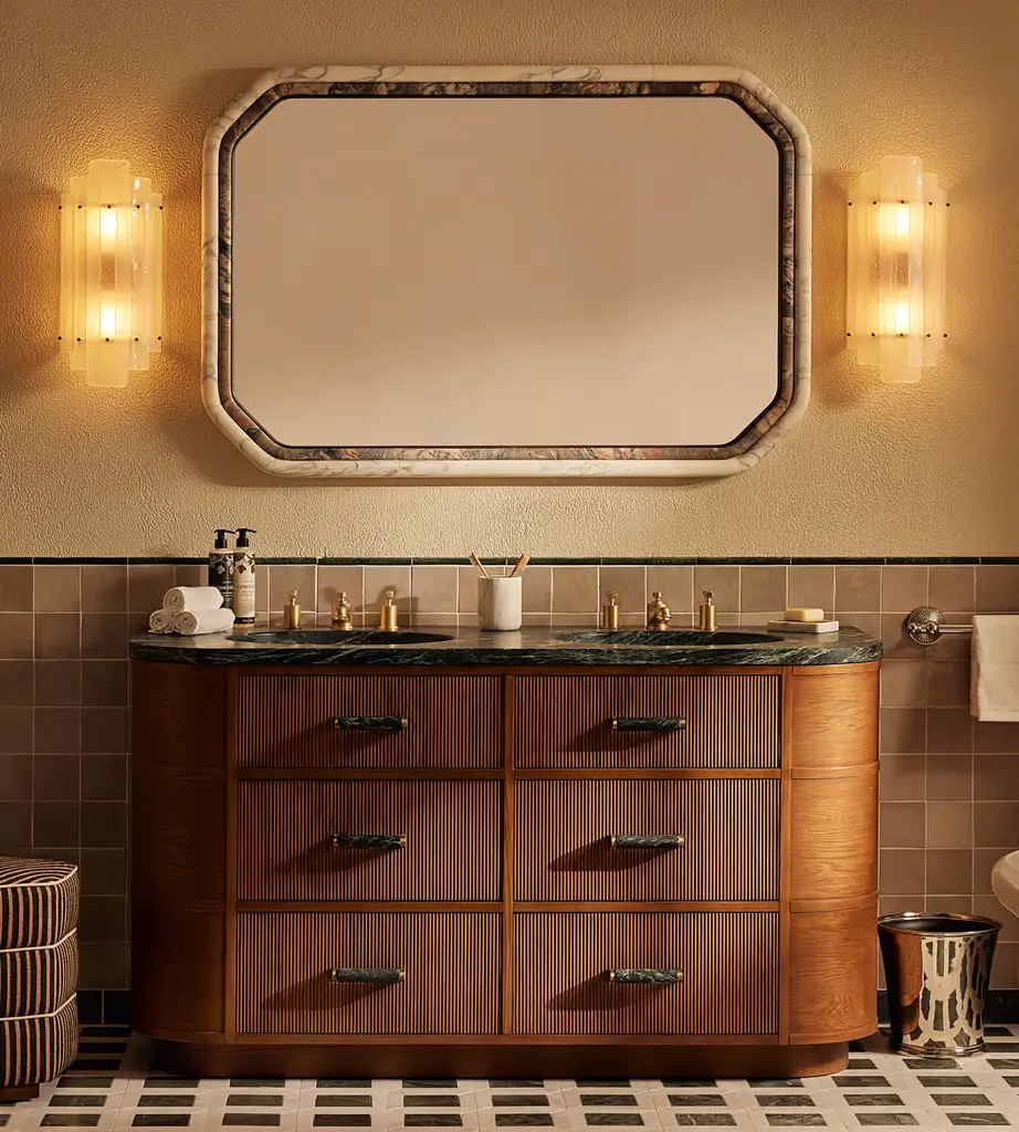 Witley Double Vanity Unit, Napoli Green Marble