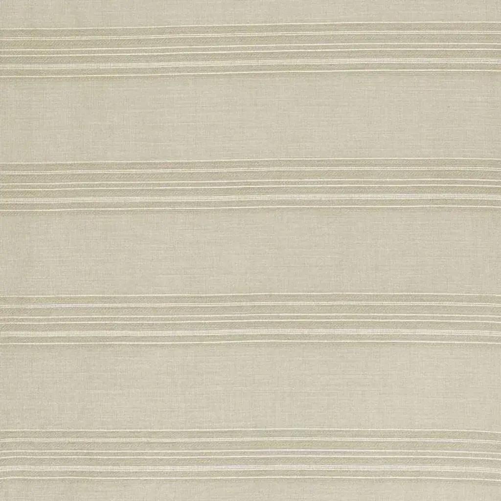 Schumacher Banded Stripe Sheer Fabric In Oyster