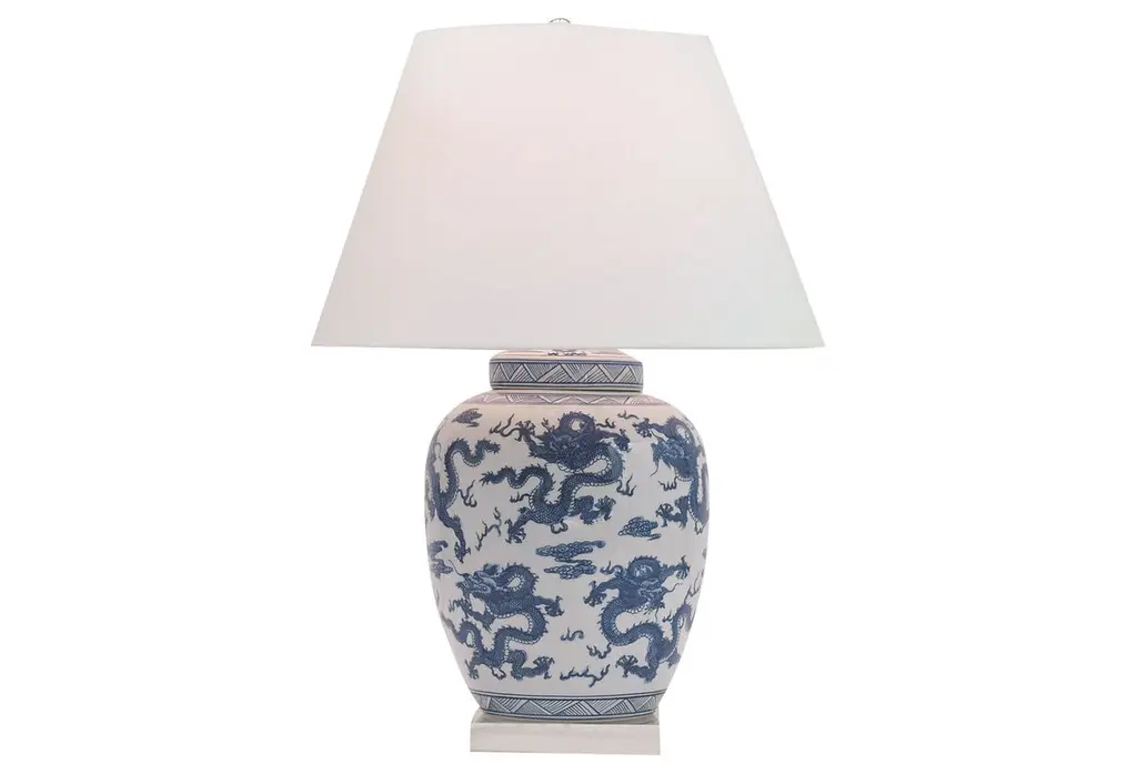 Dragon Table Lamp, Blue