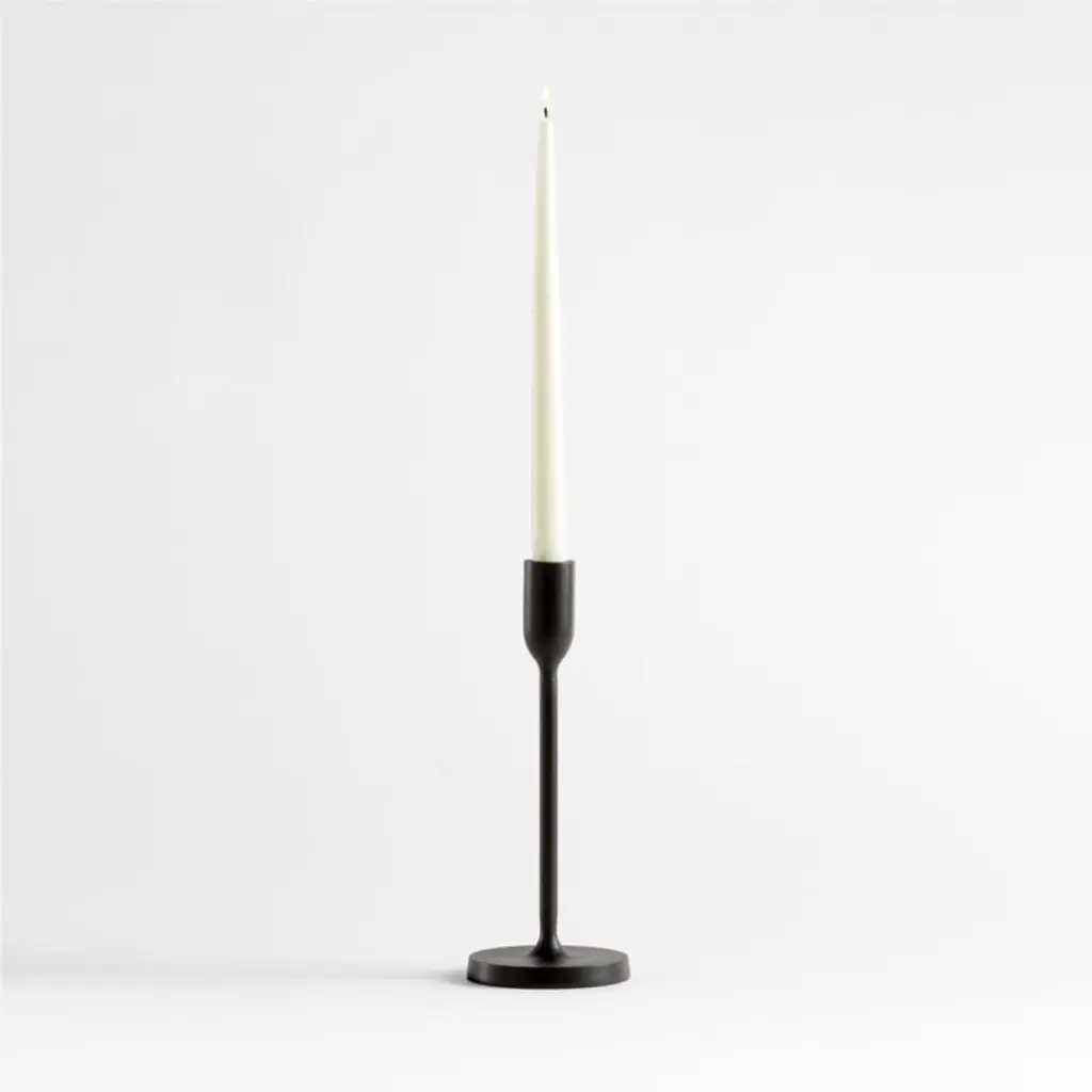 Megs Medium Black Taper Candle Holder 11" By Leanne Ford