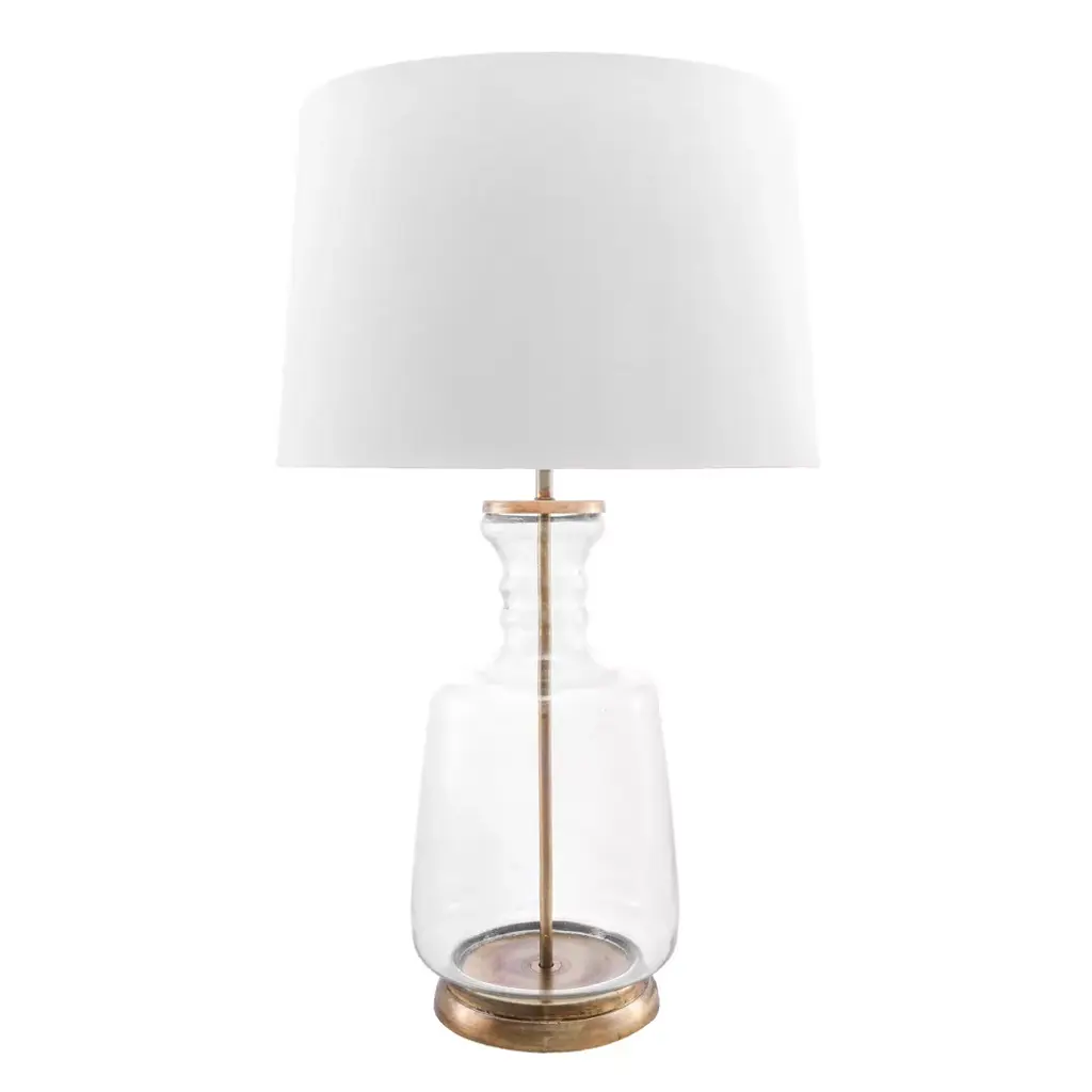 Nuloom Eagan Glass 24" Table Lamp Lighting - Gold 24" H X 15" W X 15" D