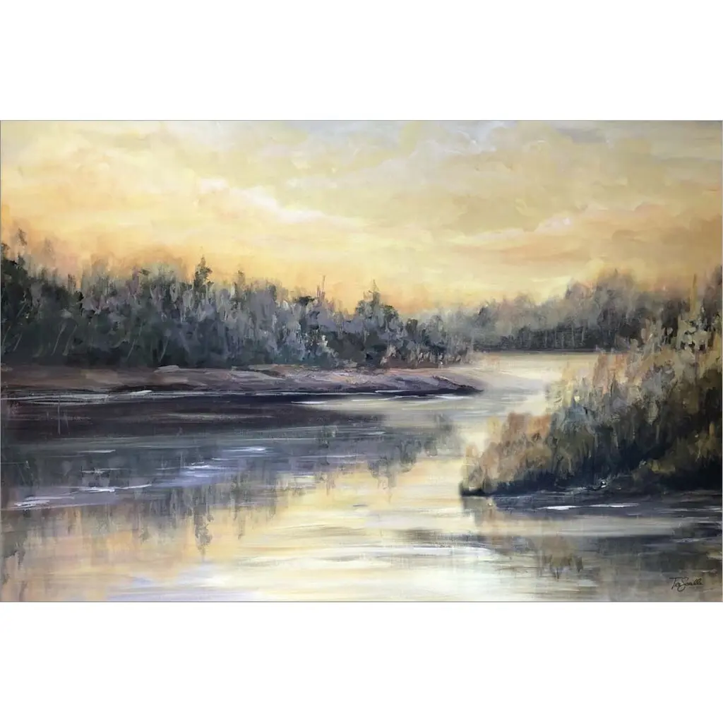 Tre Sorelle Studios 'Golden Waters Landscape' Canvas Art - 24 X 16