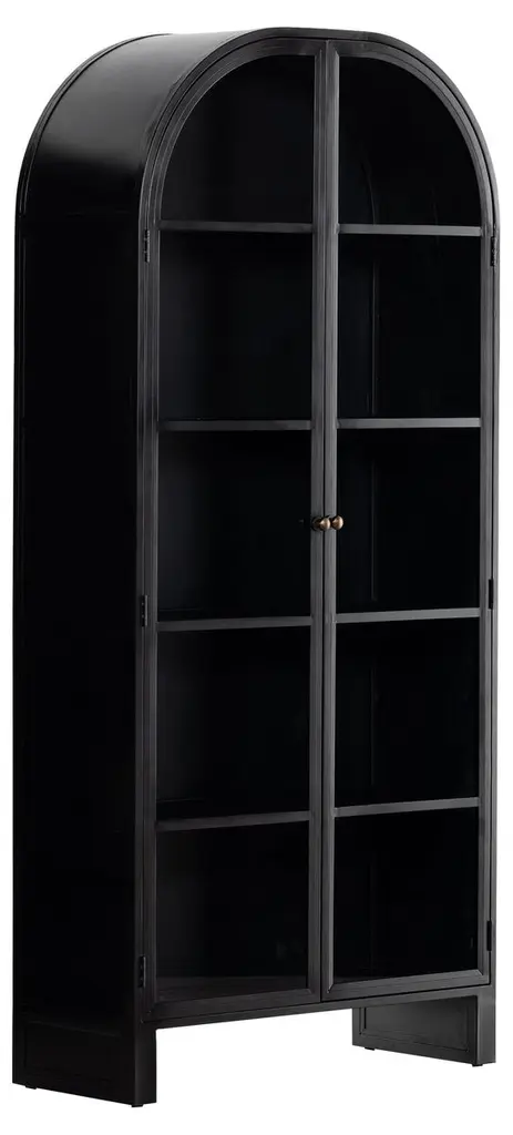 Brady Iron Arched Cabinet, Black