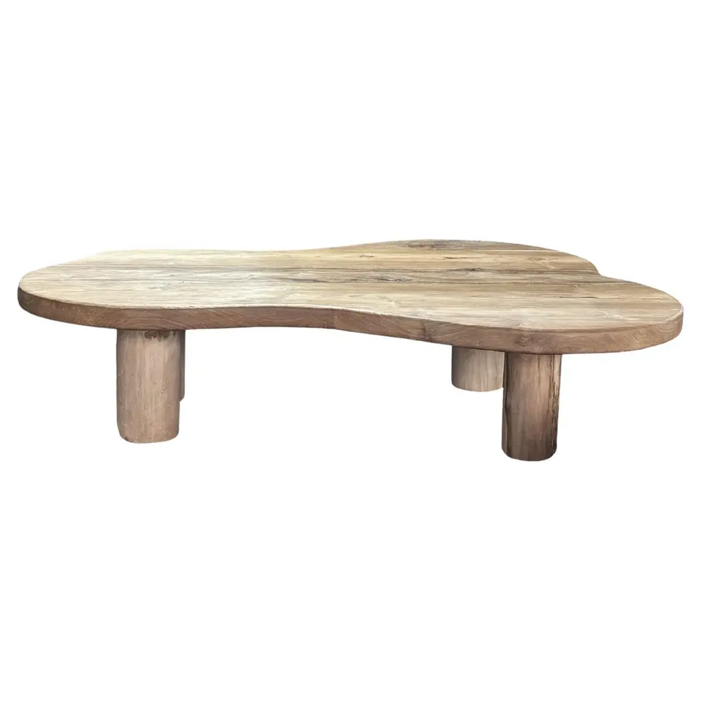 Sculptural Teak Wood Table, Modern Organic, Stunning Wood Textures