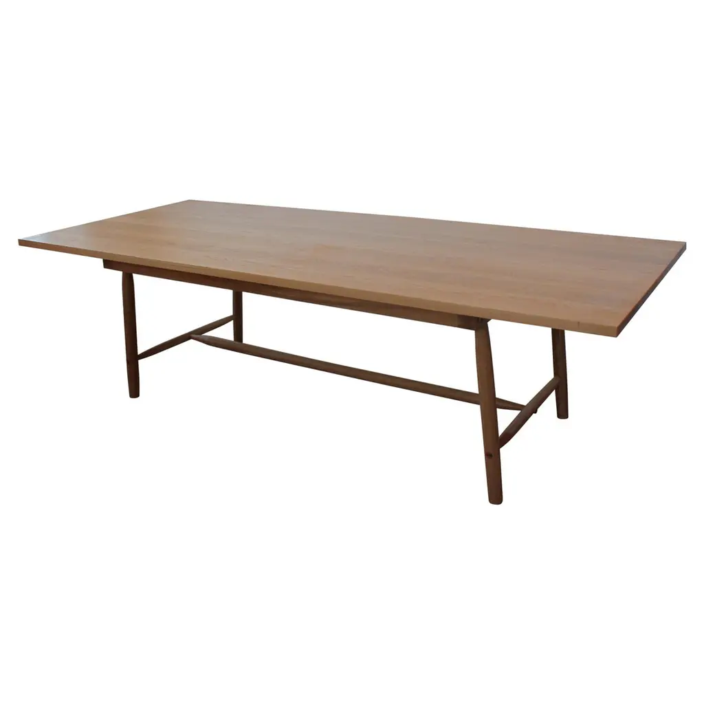 Misterioso Dining Table In White Oak With Hand Shaped Base