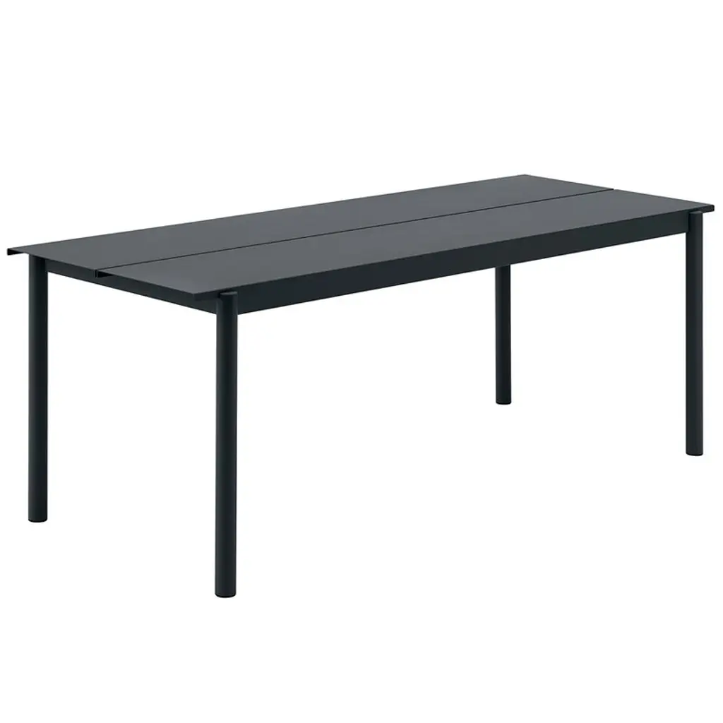Linear Steel Table 200 X 75 Cm, Black