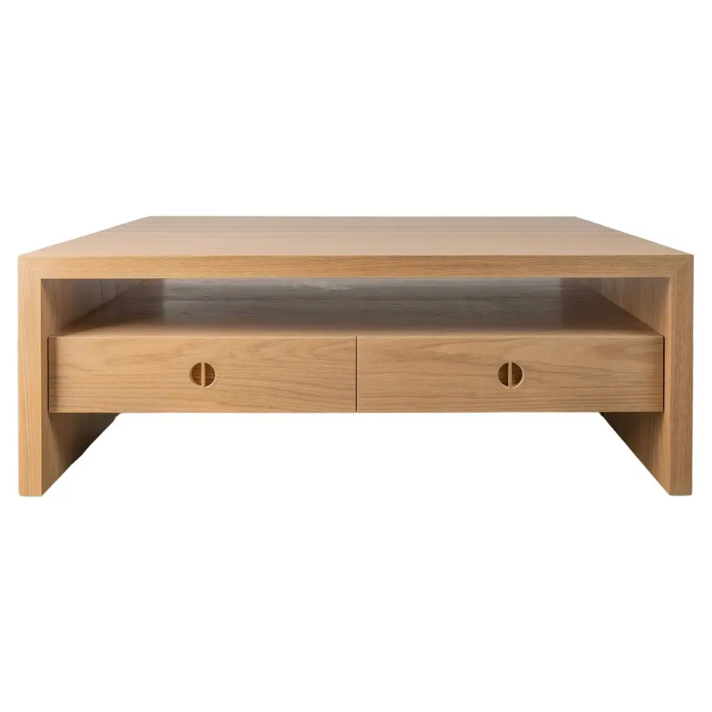 Solid Oak And Walnut 4 Drawer Jameson Coffee Table By Lynnea Jean