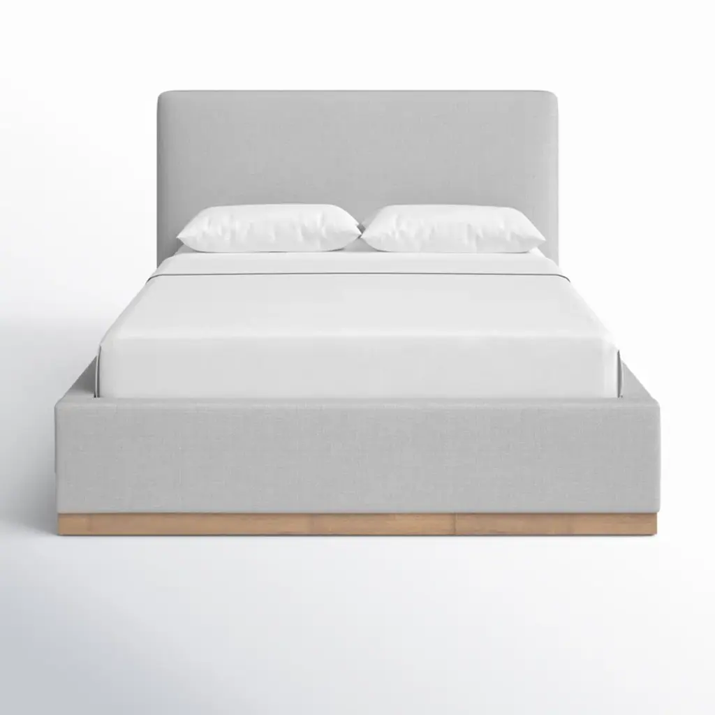 Delpha Grounded Upholstered Wood Base Bed