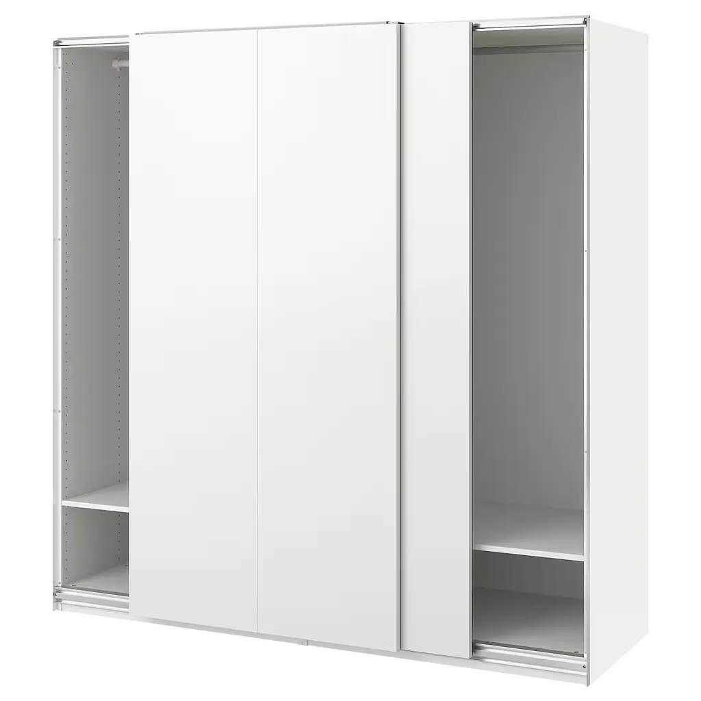 Pax / Hasvik Wardrobe With Sliding Doors - White/white 78 3/4x26x79 1/4 "