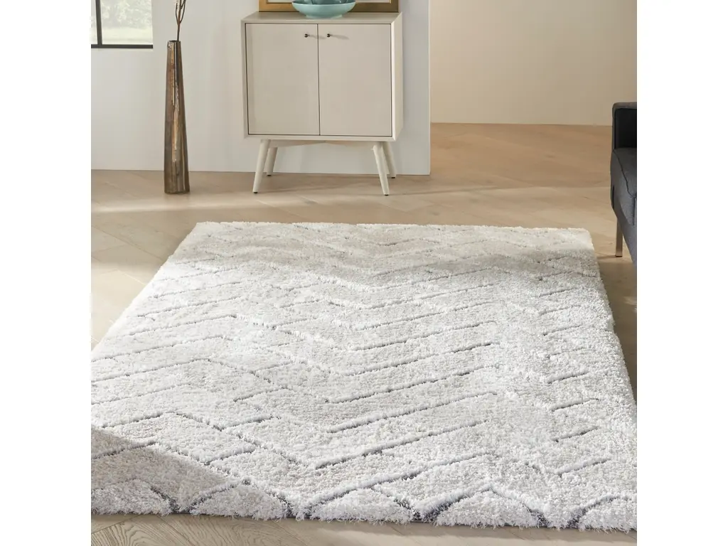 Nourison Dreamy Shag 4' X 6' Ivory/grey Shag Indoor Rug