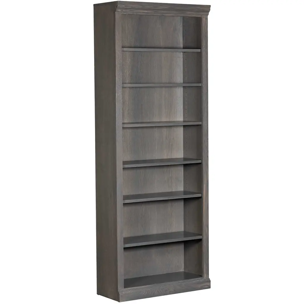 Washed Gray Oak Bookcase, 32 X 84