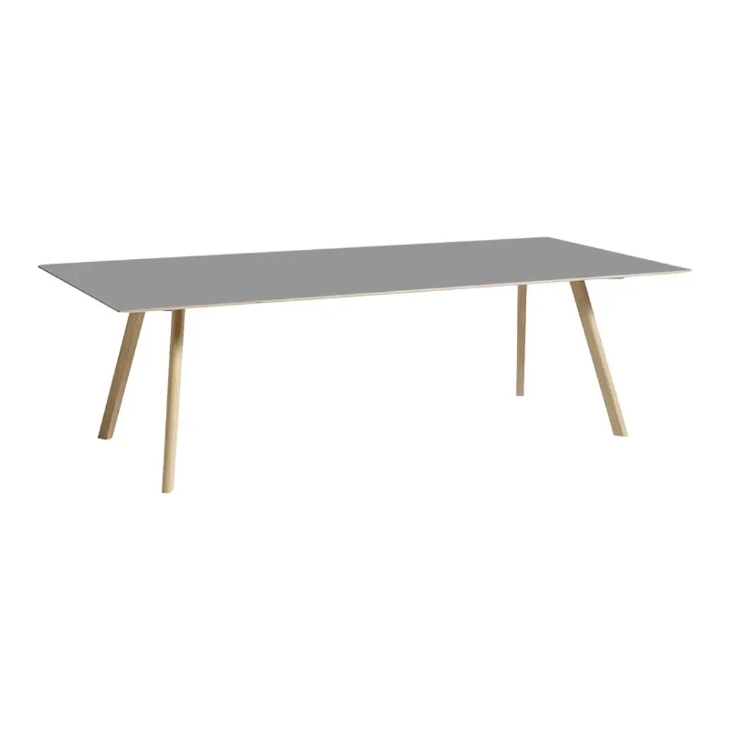 Cph30 2.0 Table, 250 X 120 Cm, Lacquered Oak - Grey Linoleum