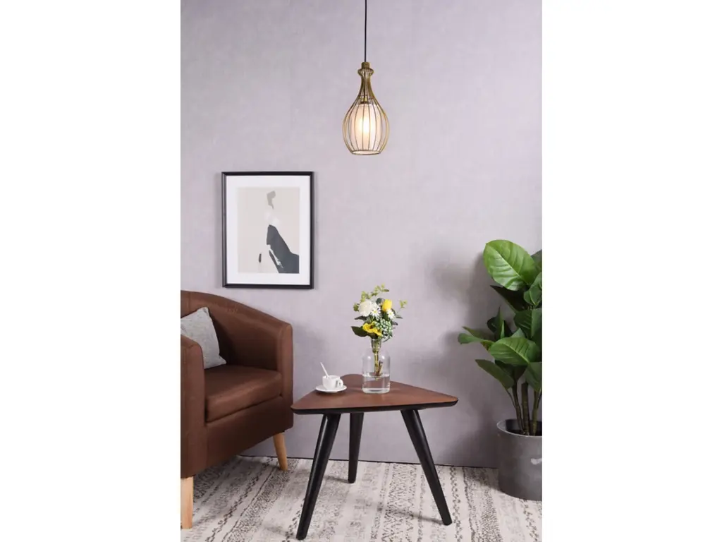 Living District Miya 1 Light Brass Pendant
