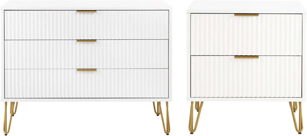 Sheridan 3-Drawer Dresser And 2-Drawer Nightstand Set - White