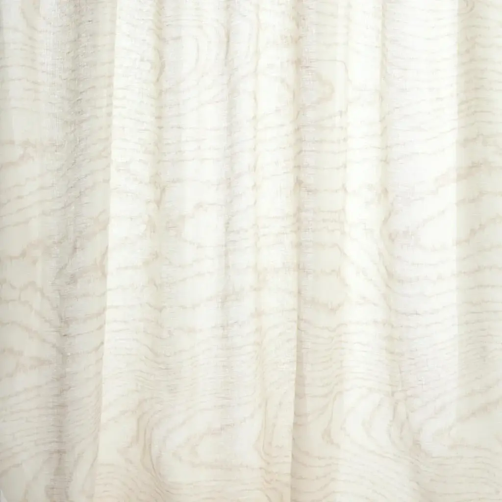 Schumacher Faux Bois Sheer Fabric In Sand