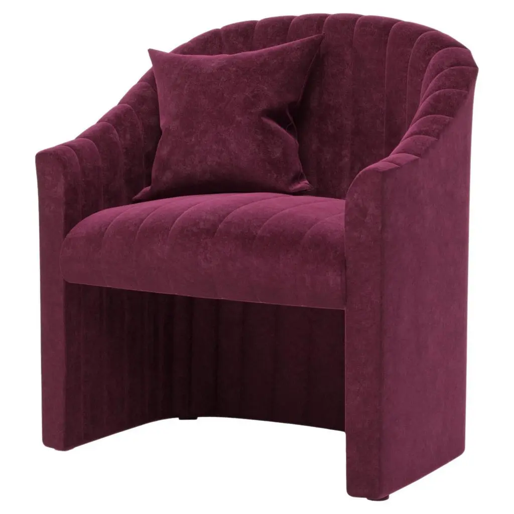 Bordeaux Velvet Modern Uphostery Dining Chair Full Back