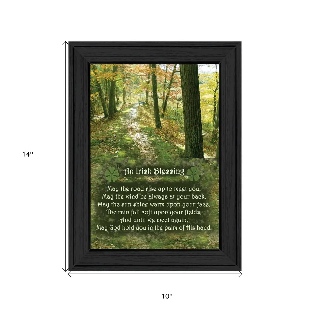 Irish Blessing Black Framed Print Wall Art - Black