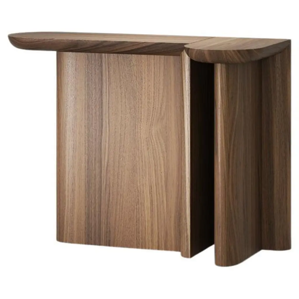Set Of Two  Wewood Re-Form Walnut Console By Alain Gilles