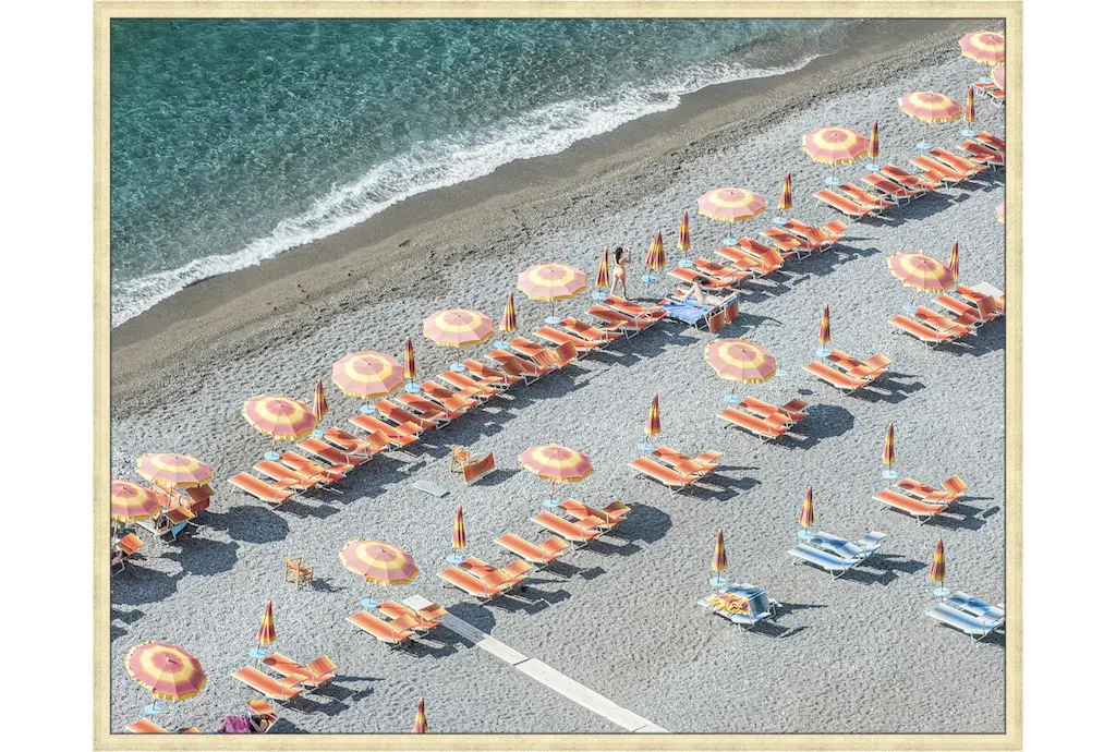 52x42 On Positano Time With Gold Champagne Frame | Made In The Usa | Framed Art | Print | Horizontal