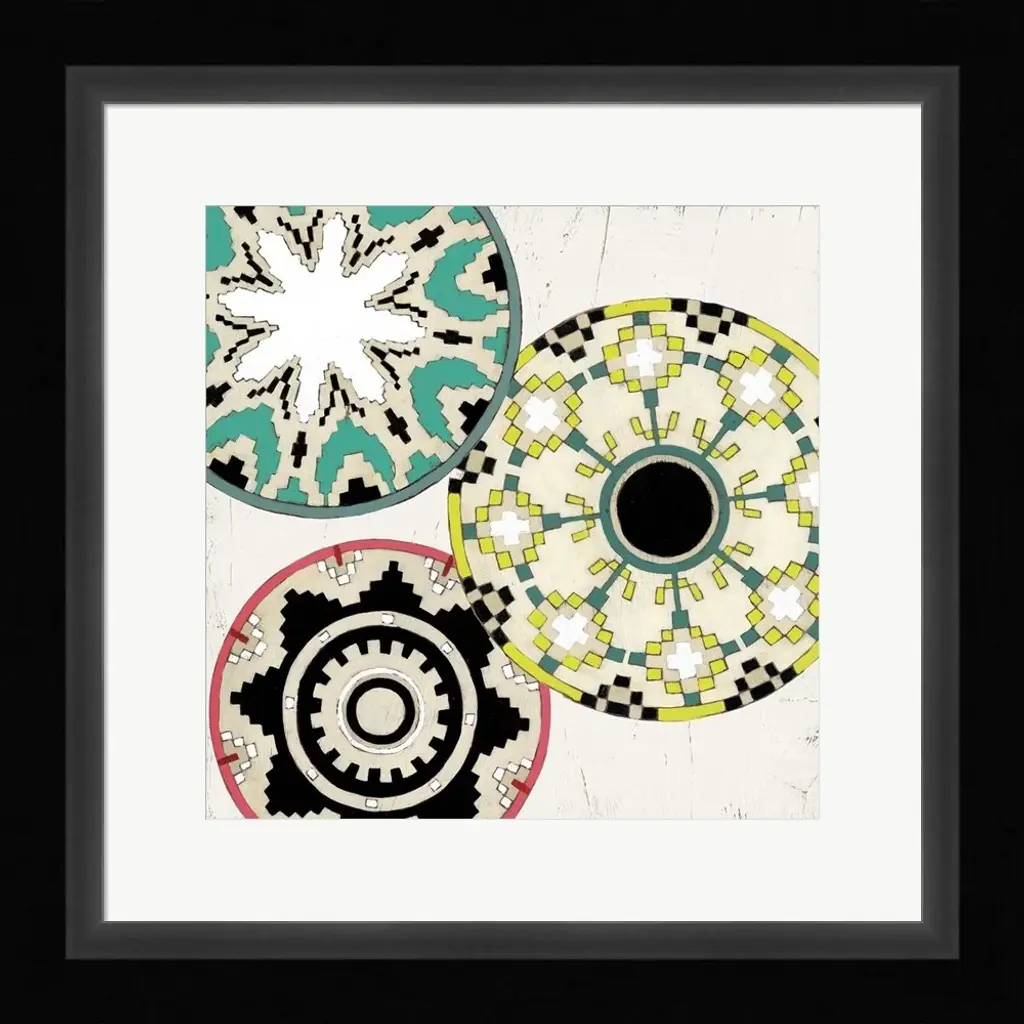 June Erica Vess 'Modern Baskets I' Framed Art - Plastic - Black