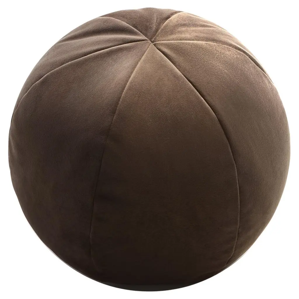 Velvet Ball Cushion Brown