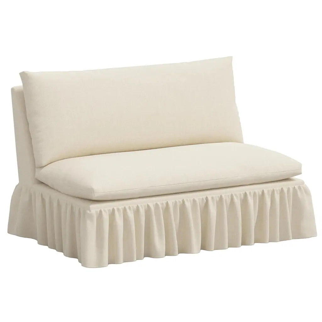 Thelma Ruffle Settee, Linen