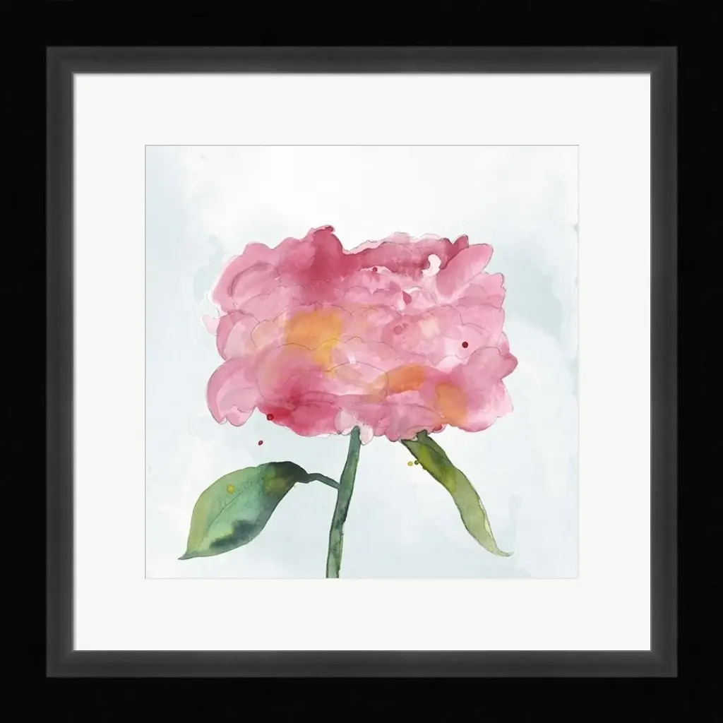 Alicia Ludwig 'Joyful Peony Iv' Framed Art - Plastic - Black
