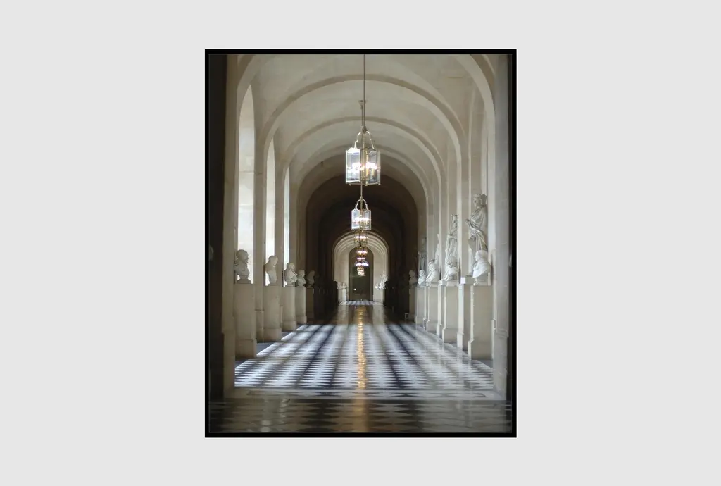 40"x50" Great Hall With Black Frame | Vertical | Photography | Architecture | Framed Canvas Art