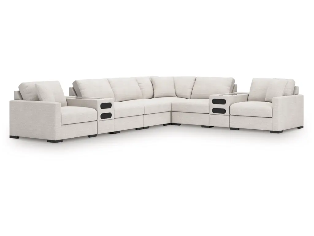 Omaha By Ashley 8-Piece Modular Next-Gen Nuvellatm Performance Fabric Sectional With Audio Consoles