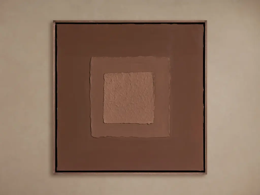 Mixed Media Rust Framed Canvas