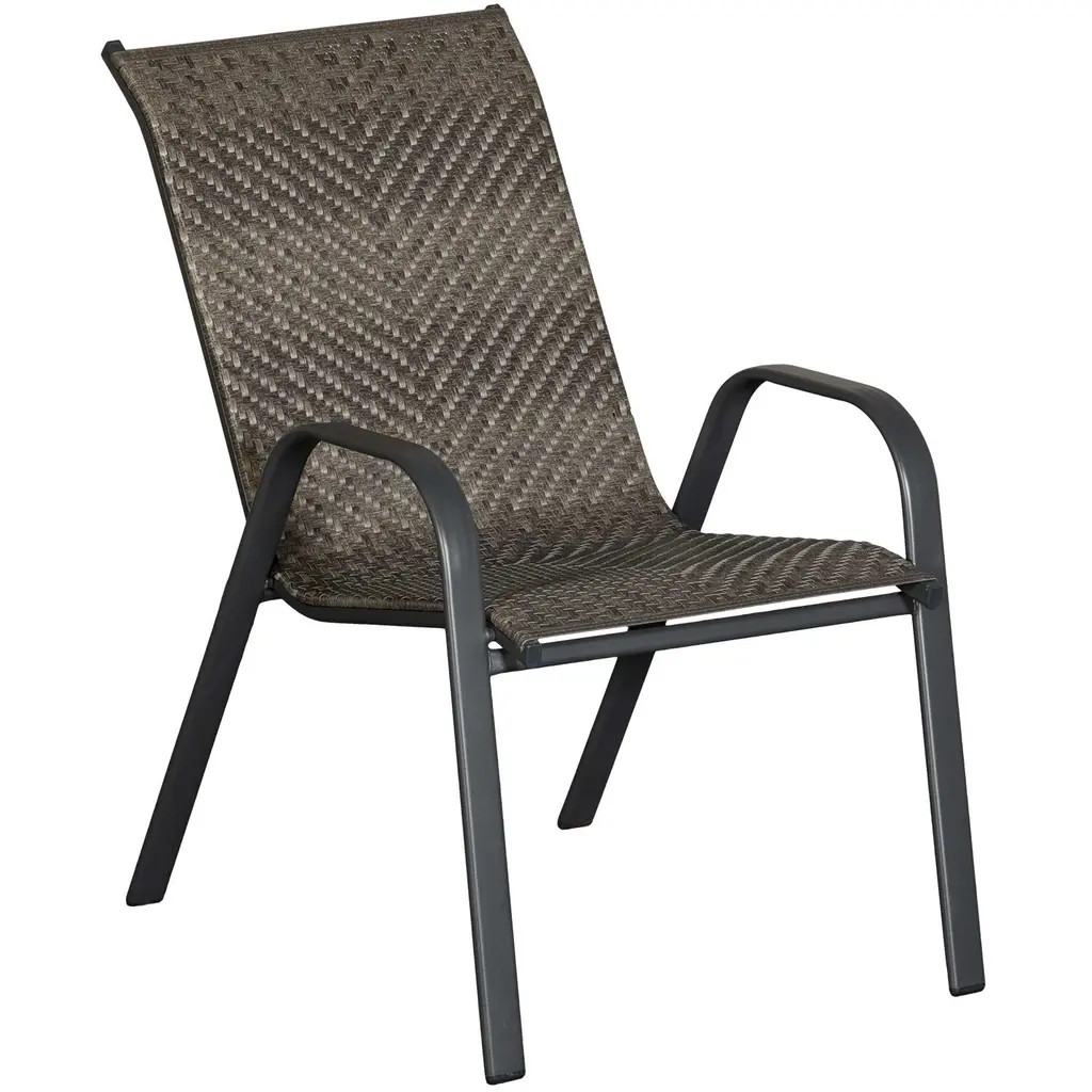 Wicker Stackable Grey Chair