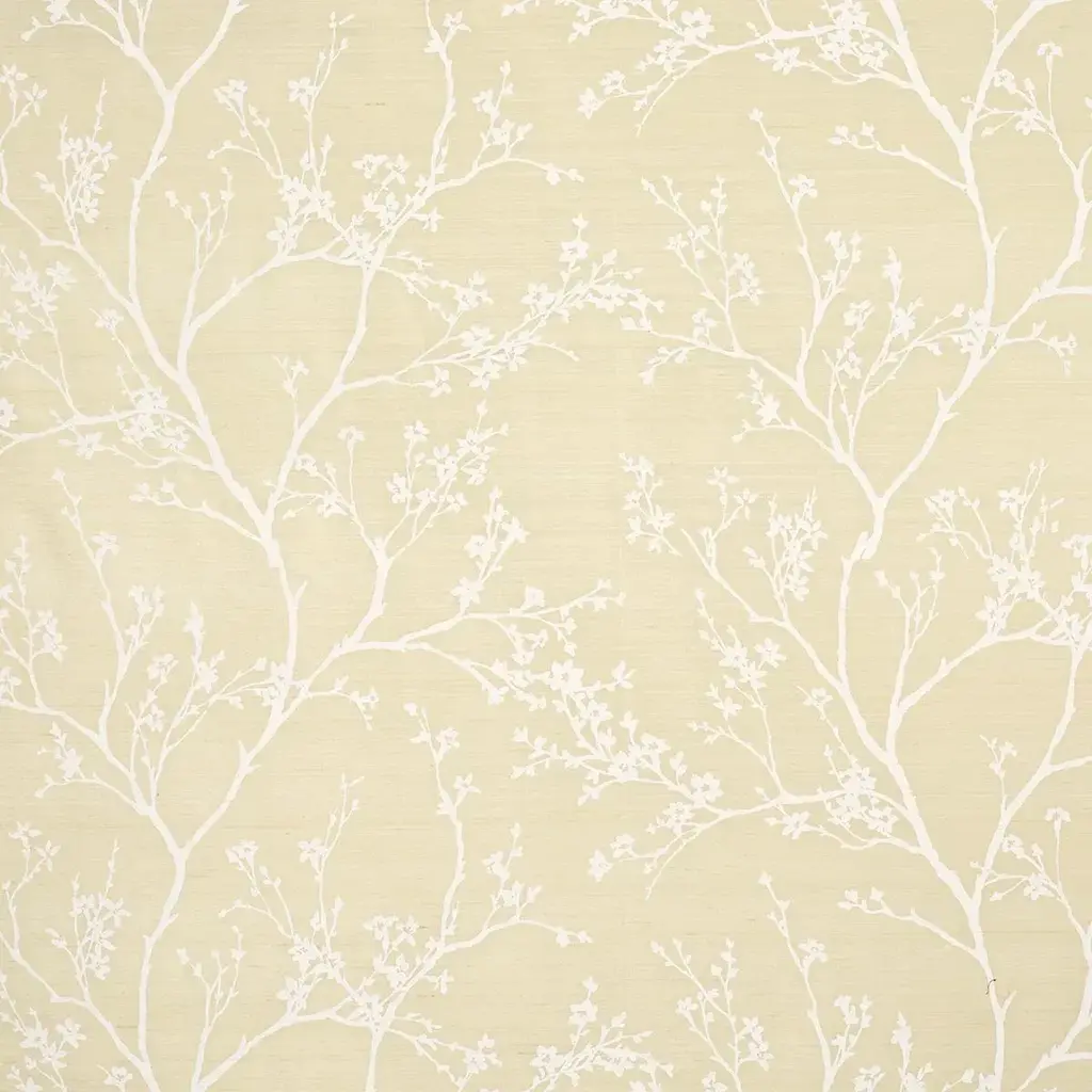 Schumacher Twiggy Silk Fabric In Champagne