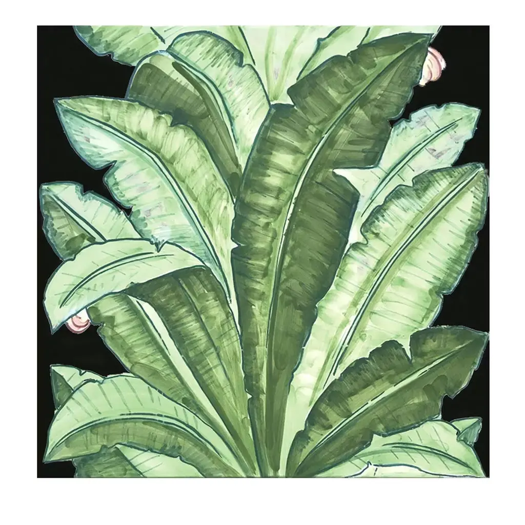 Set Of 4 Jungle Black Tiles Verde Verticale Collection