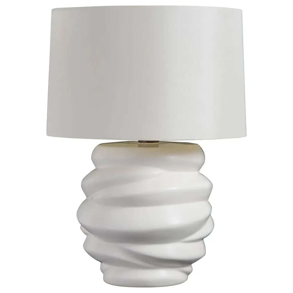 Jie Jarlet Lamp, Cream Lacquer By Robert Kuo, Handmade, Limited Edition