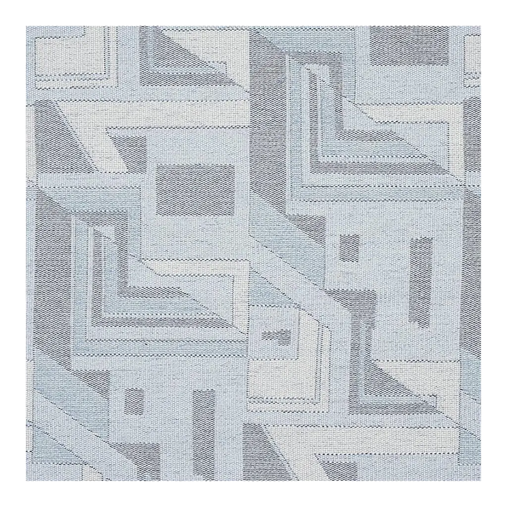 Remnant Schumacher Zsuzsa Chambray Blue Navy Abstract Geometric Upholstery Fabric