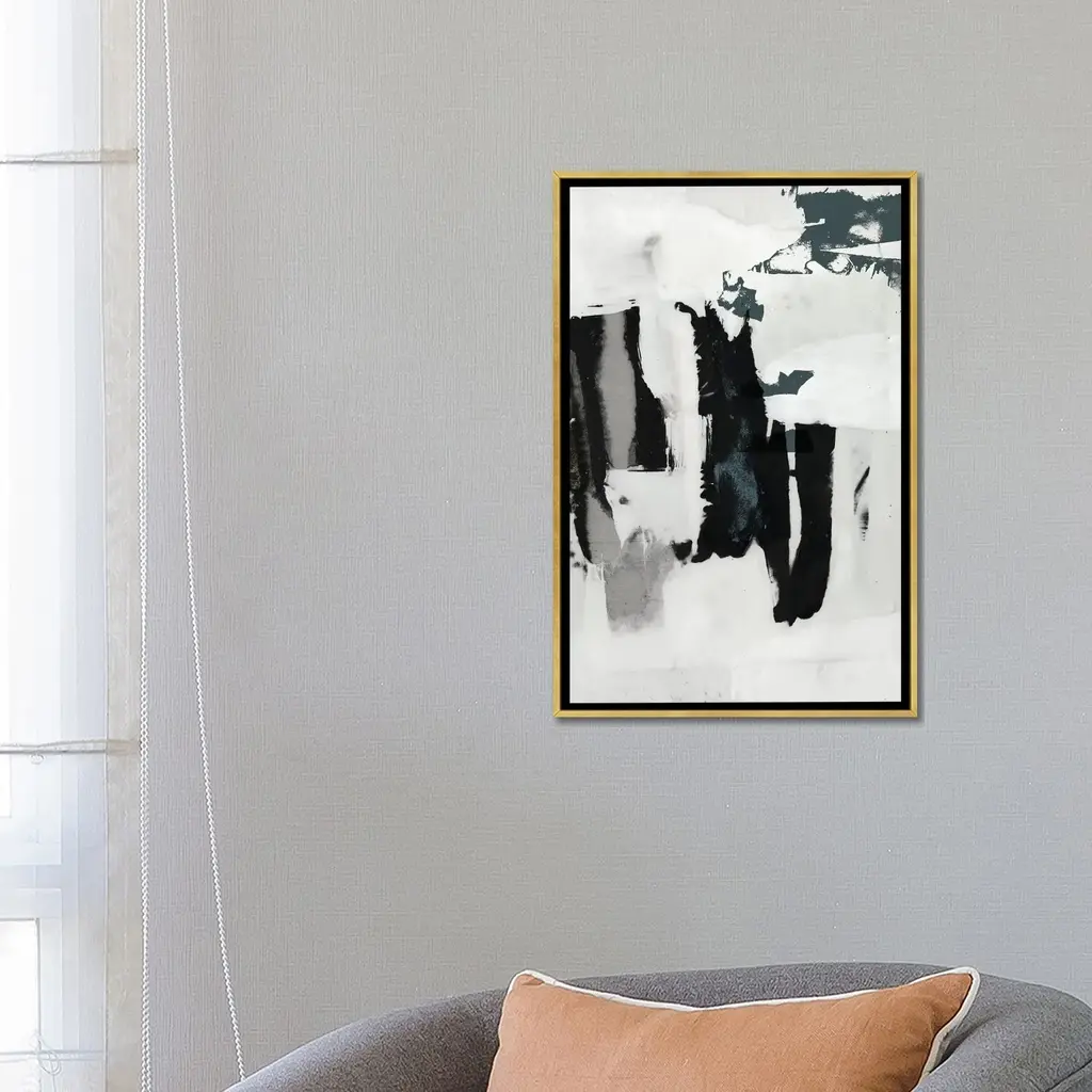 Icanvas "Broken Window Ii" By Jennifer Goldberger Framed Canvas Print - Black - 40x26