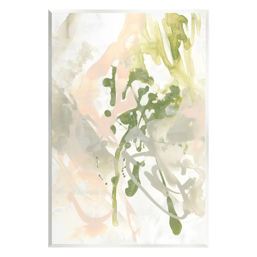Stupell Abstract Green & Beige Wall Plaque Art Design By June Erica Vess - 13 X 19
