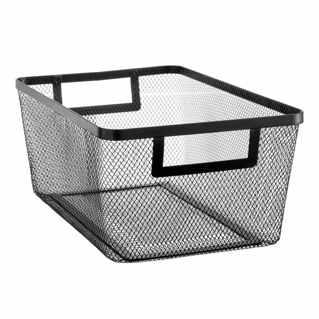 Metal Mesh Pantry Basket With Handles - Set Of 4 - Matte Black